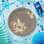 Warme Stone Boho Pampas Grass Dusche Pappteller (Party)