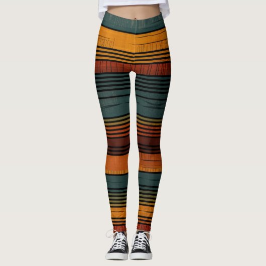Warme Streifen Leggings (Vorderseite)