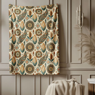 Warme Südweststämme Blanket Erde Tone Farben Fleecedecke