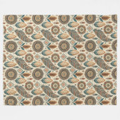 Warme Südweststämme Blanket Erde Tone Farben Fleecedecke (Vorderseite (Horizontal))
