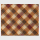 Warme Tanbraune Holzhütte Eiche Karomuster Geschenkpapier (Flach)