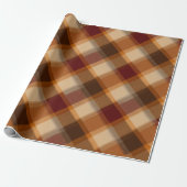 Warme Tanbraune Holzhütte Eiche Karomuster Geschenkpapier (Ungerollt)