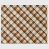 Warme Tanbraune Holzhütte Eiche Karomuster Geschenkpapier (Flach)