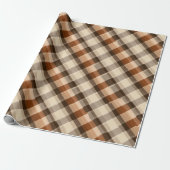 Warme Tanbraune Holzhütte Eiche Karomuster Geschenkpapier (Ungerollt)