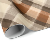 Warme Tanbraune Holzhütte Eiche Karomuster Geschenkpapier (Rolleneckpunkt)
