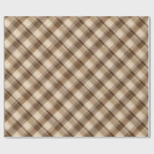 Warme Tanbraune Holzhütte Eiche Karomuster Geschenkpapier (Flach)