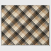 Warme Tanbraune Holzhütte Eiche Karomuster Geschenkpapier (Flach)