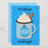 Warme Tasse Weihnachten Grüße flache Weihnachtskar (Vorne/Hinten)