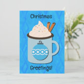 Warme Tasse Weihnachten Grüße flache Weihnachtskar (Stehend Vorderseite)