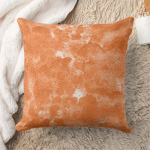 Warme Terrakotta-Orange-Wasserfarben-Muster Kissen