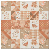Warme Terrakotta-Patchwork-Herbst-Altweiber-Sommer Stoff (Nahaufnahme)