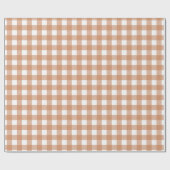 Warme Terrakotta- und weiße karierte Gingham  Geschenkpapier (Flach)