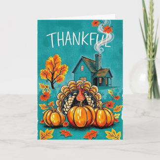 Warme Thanksgiving-Segenswünsche Karte