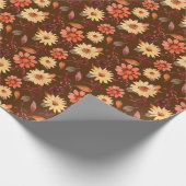 Warme Töne Sonnenblumen Wasserfarben Muster Geschenkpapier (Ecke)