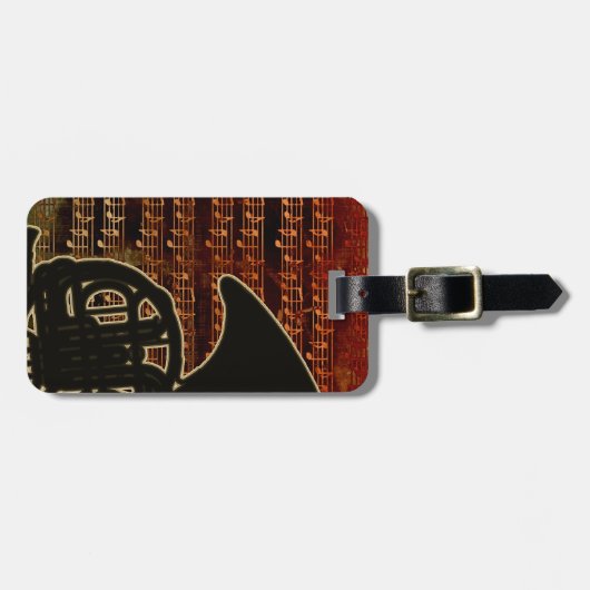 Warme Tones Französisches Horn-ID280 Gepäckanhänger (Vorderseite horizontal)