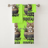 Warme Tones Kitten Pot Delight Badhandtuch Set (Insitu)