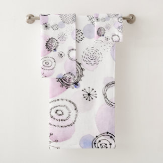 Warme Tones Wasserfarbmuster Badhandtuch Set