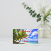 Warme tropische Insel-Sandy-Strand-Palmen Visitenkarte (Stehend Vorderseite)