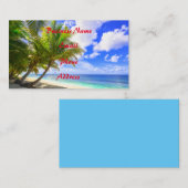 Warme tropische Insel-Sandy-Strand-Palmen Visitenkarte (Vorne/Hinten)