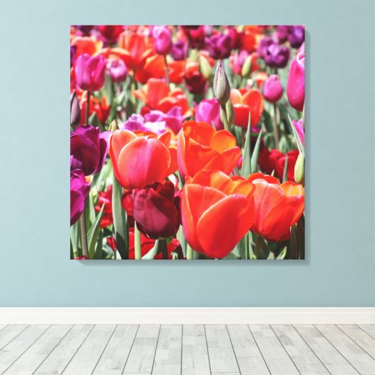 Warme Tulips Leinwanddruck (Insitu (Holzboden))