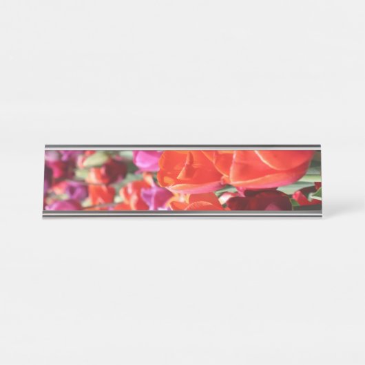 Warme Tulips Schreibtischnamensplakette (Vorderseite )