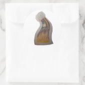 Warme Uhr am Feuer Runder Aufkleber (Tasche)