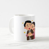 Warme Umarmung und funkelnde Freude Kaffeetasse (Vorderseite Links)