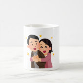 Warme Umarmung und funkelnde Freude Kaffeetasse (Mittel)