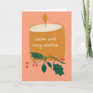 Warme und behagliche Wünsche Candle Holiday Grußka Karte