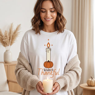 Warme und dankbare Thanksgiving-Kerze für einen ge T-Shirt
