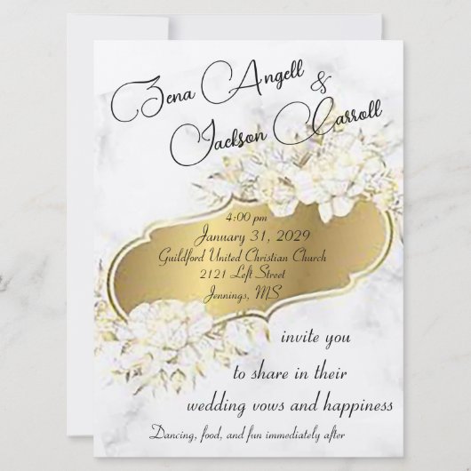 Warme und einladende Hochzeitsfeier Einladung (Vorderseite)