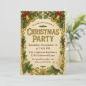 Warme und festliche Weihnachtsfeiertage Weihnachte Einladung (Stehend Vorderseite)