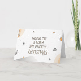 Warme und friedliche Weihnachts-Minimalist-Kunstka Feiertagskarte