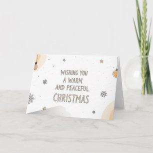Warme und friedliche Weihnachts-Minimalist-Kunstka Feiertagskarte