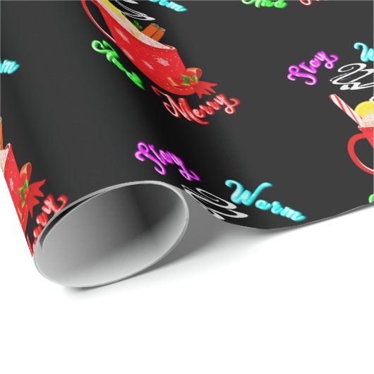 Warme und fröhliche Cinnamon Schneeflocken Weihnac Geschenkpapier (Rolleneckpunkt)