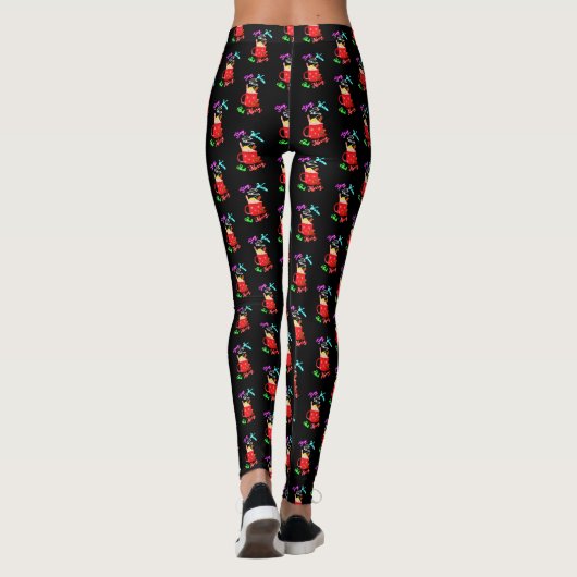 Warme und fröhliche Cinnamon Schneeflocken Weihnac Leggings (Rückseite)