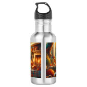 Warme und gemütliche Erntedank-Ansammlung Edelstahlflasche (Rückseite)