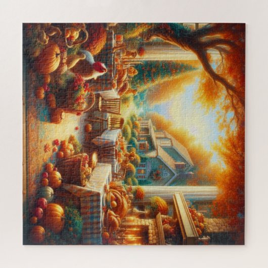 Warme und gemütliche Erntedank-Ansammlung Puzzle (Horizontal)