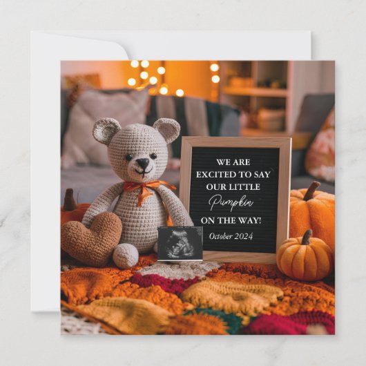 Warme und gemütliche Fall Schwangerschaft Ankündig Einladung (Vorderseite)