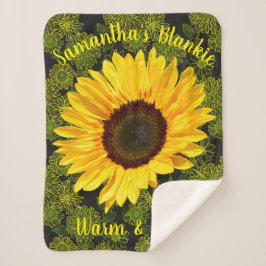 Warme und gemütliche, hellgelbe Sonnenblume Person Sherpadecke