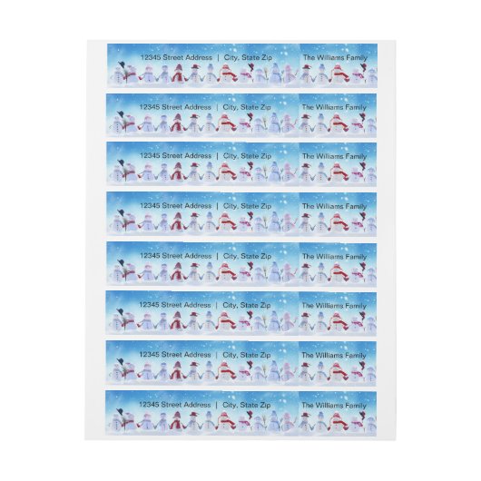 Warme und gemütliche Schneemänner - Rücksendeadres (Bogen)