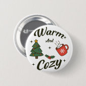 Warme und gemütliche Weihnachten Button (Vorne & Hinten)