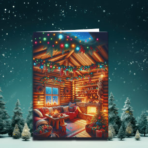 Warme und gemütliche Weihnachtsgrüße aus einer Blo Karte