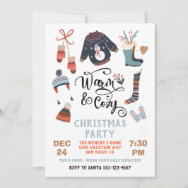 Warme und gemütliche Winter Party Weihnachtskleidu Einladung