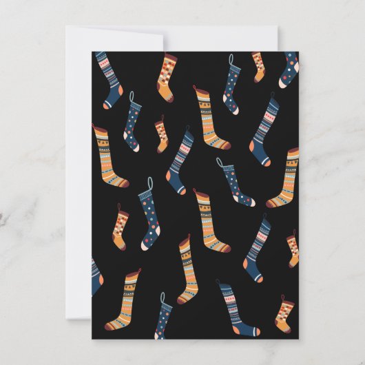 Warme und gemütliche Winter Party Weihnachtssocken Einladung (Rückseite)