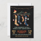 Warme und gemütliche Winter Party Weihnachtssocken Einladung (Vorderseite)