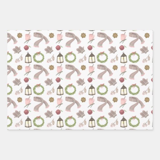 Warme und gemütliche Wintertage Geschenkpapier Set (Vorderseite)