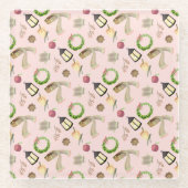 Warme und gemütliche Wintertage Glasuntersetzer (Vorderseite)