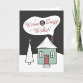 Warme und gemütliche Wünsche echtes Anwesen Weihna Karte (Vorderseite)