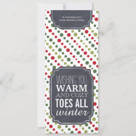 "Warme und gemütliche Zehe-" - Geschenkumbau für Feiertagskarte